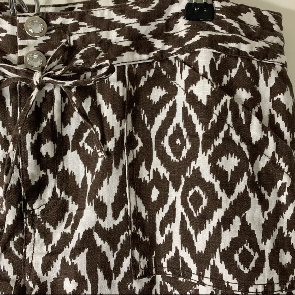 International Concept Brown Print Linen Pants - Picture 2 of 9